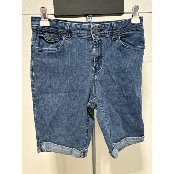 St Johns Bay Women Size 10 Jean Shorts 30X10 Denim Stretch - Picture 1 of 10
